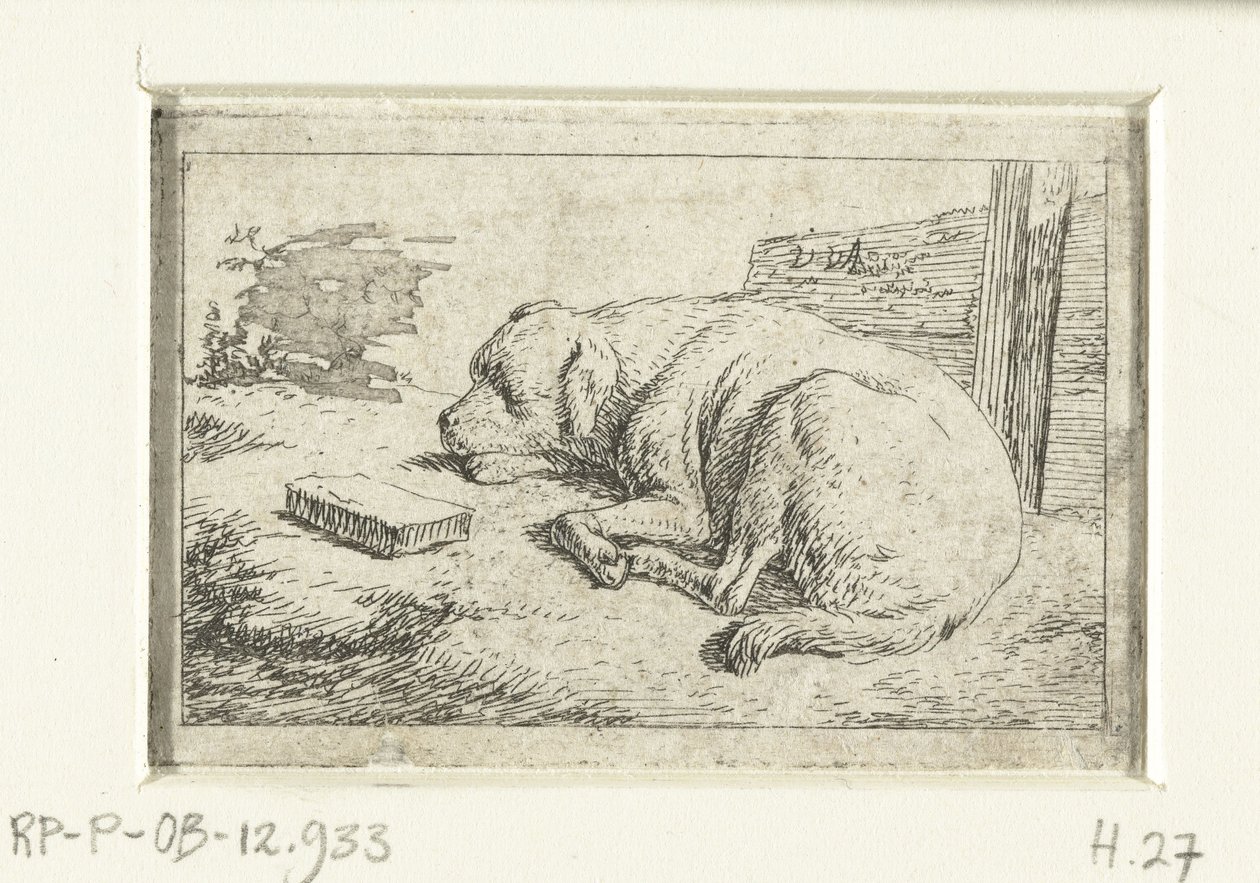 Chien endormi - Adriaen van de Velde