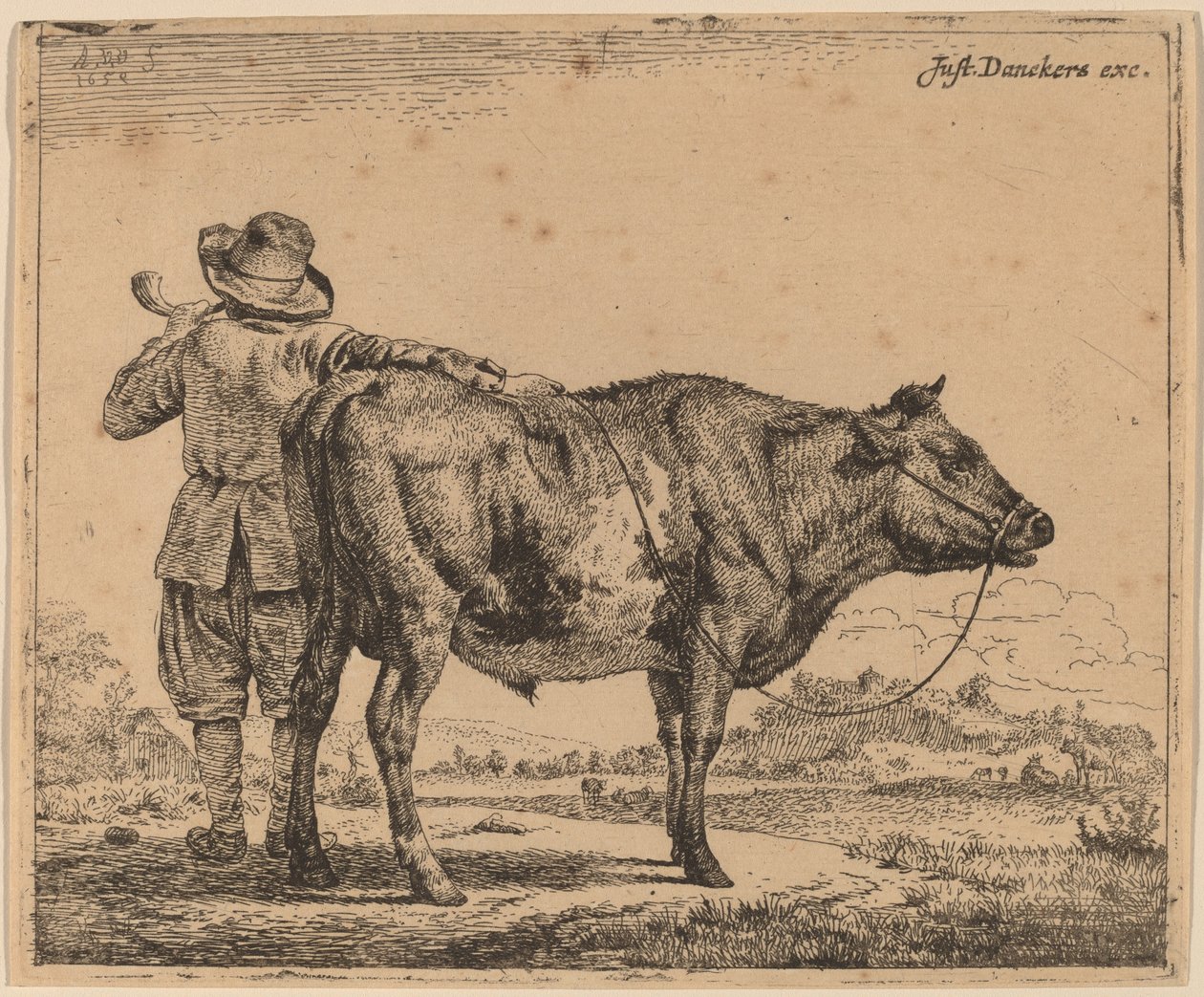 Jeune berger avec un taureau - Adriaen van de Velde