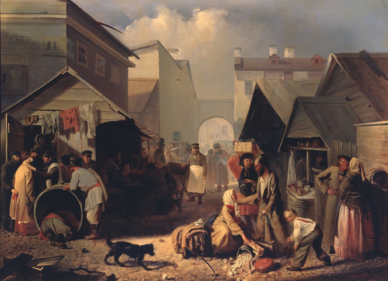 Étal de rafraîchissements à Saint-Pétersbourg, 1858 - Adrian Markovich Volkov