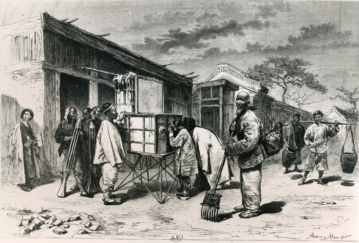 Un diorama sur une route à Pékin, 1873 - Adrien Emmanuel Marie