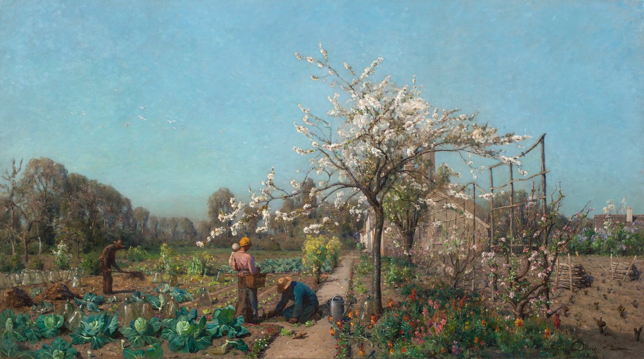 Le Jardin au printemps, 1885 - Adrien Louis Demont