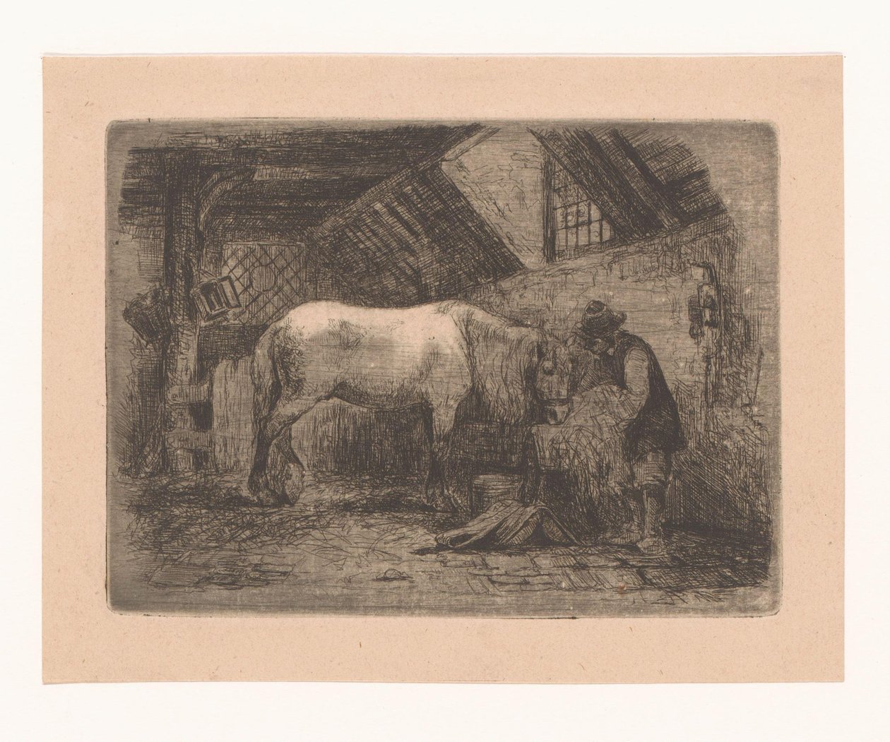 Cheval dans une étable - Adrien Joseph Verhoeven Ball