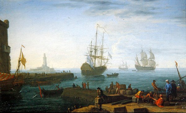 Scène de port méditerranéen - Adrien Manglard