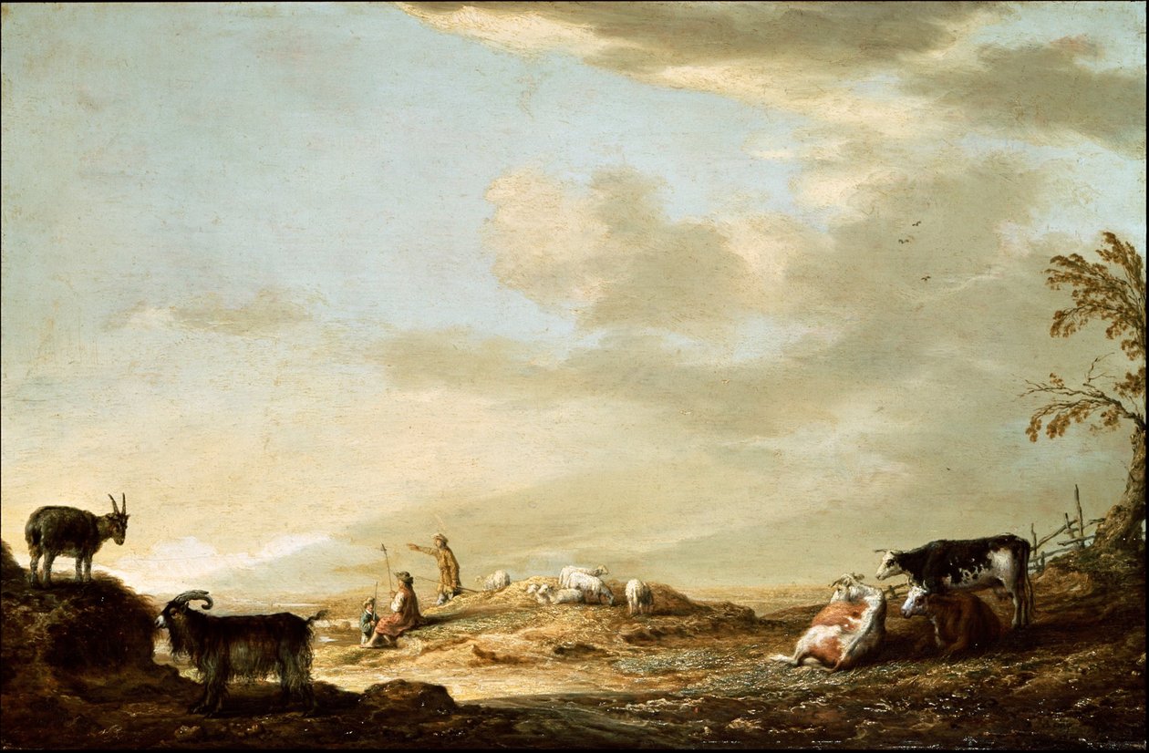 Paysage avec bétail et personnages - Aelbert Cuyp