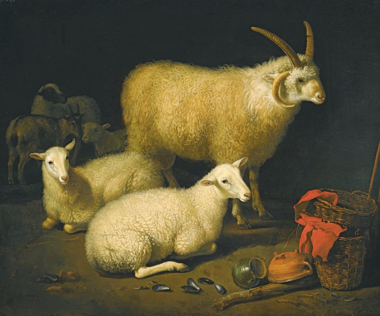 Des moutons dans une étable - Aelbert Cuyp