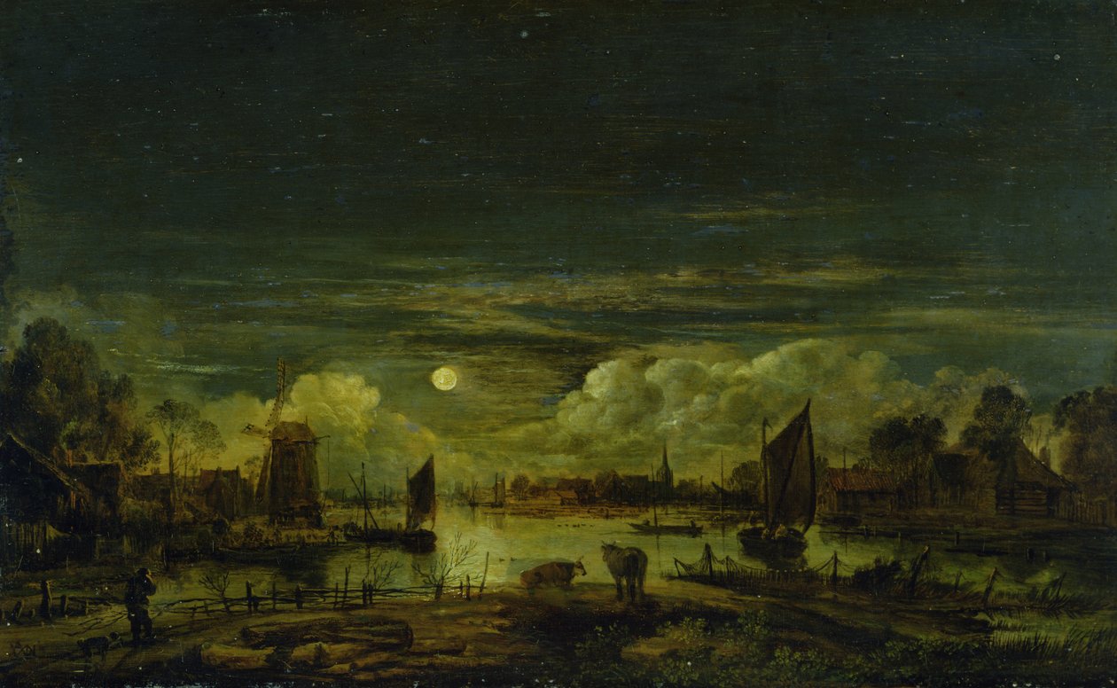 Paysage au clair de lune - Aert van der Neer