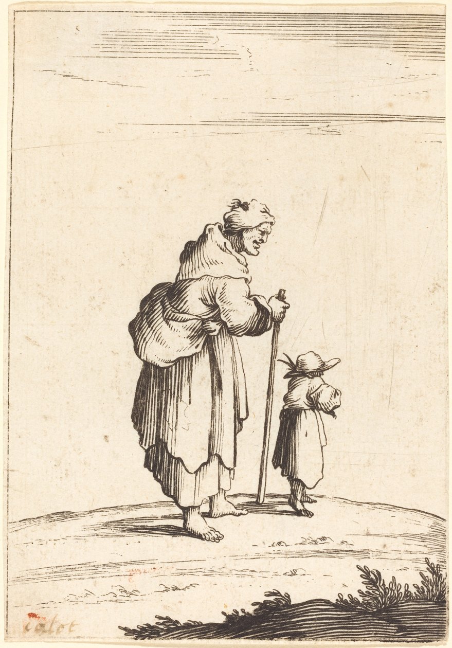 Mendiante et enfant - After Jacques Callot