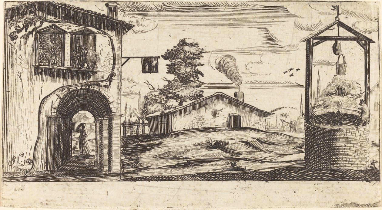 Paysage avec un Puits - After Jacques Callot