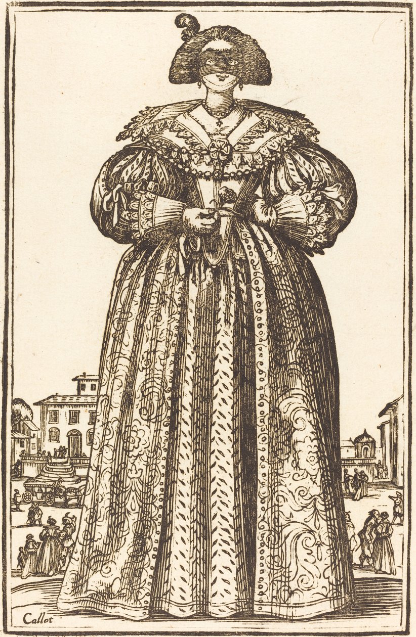 Femme noble masquée - After Jacques Callot