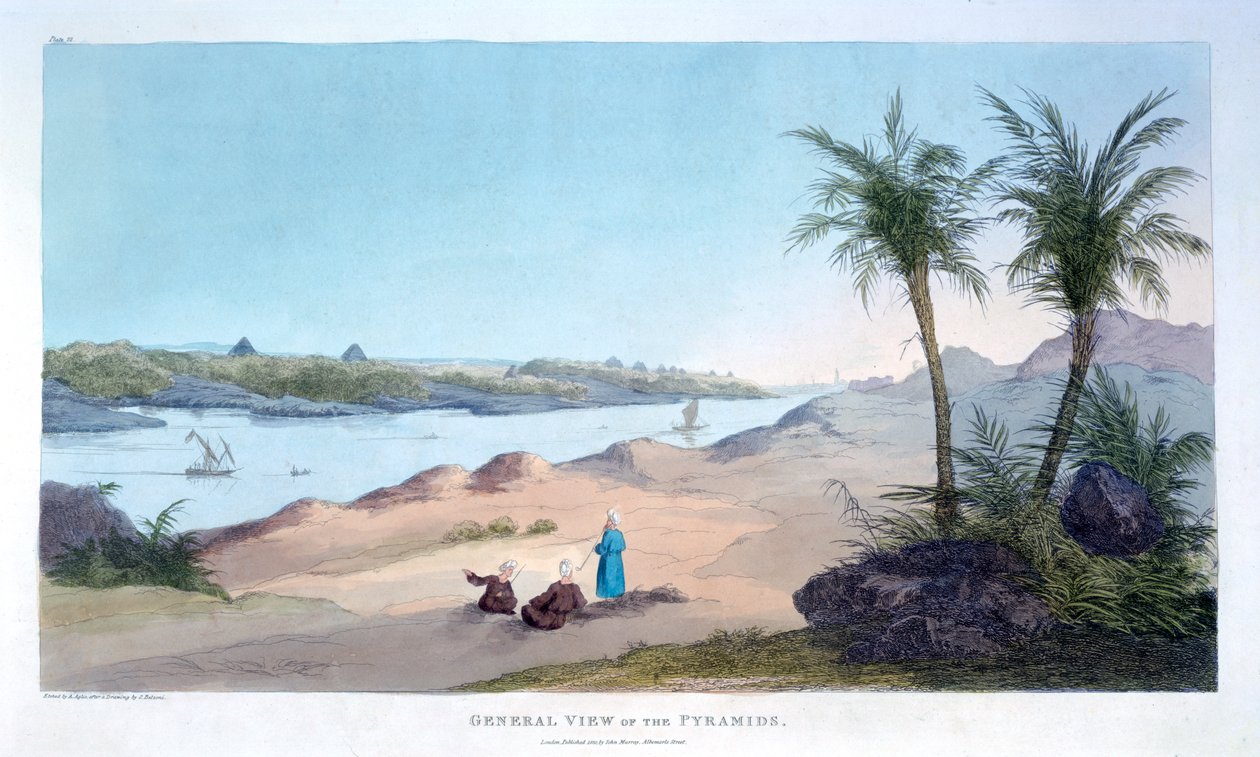 Vue générale des pyramides, Égypte, 1820 - Agostino Aglio