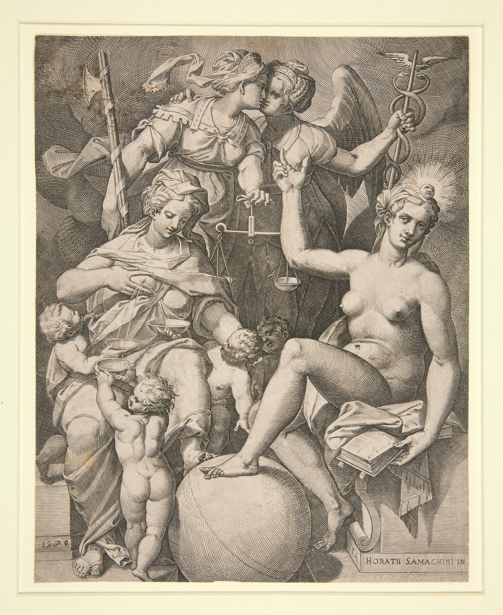 Charité, Justice, Vérité et Paix - Agostino Carracci