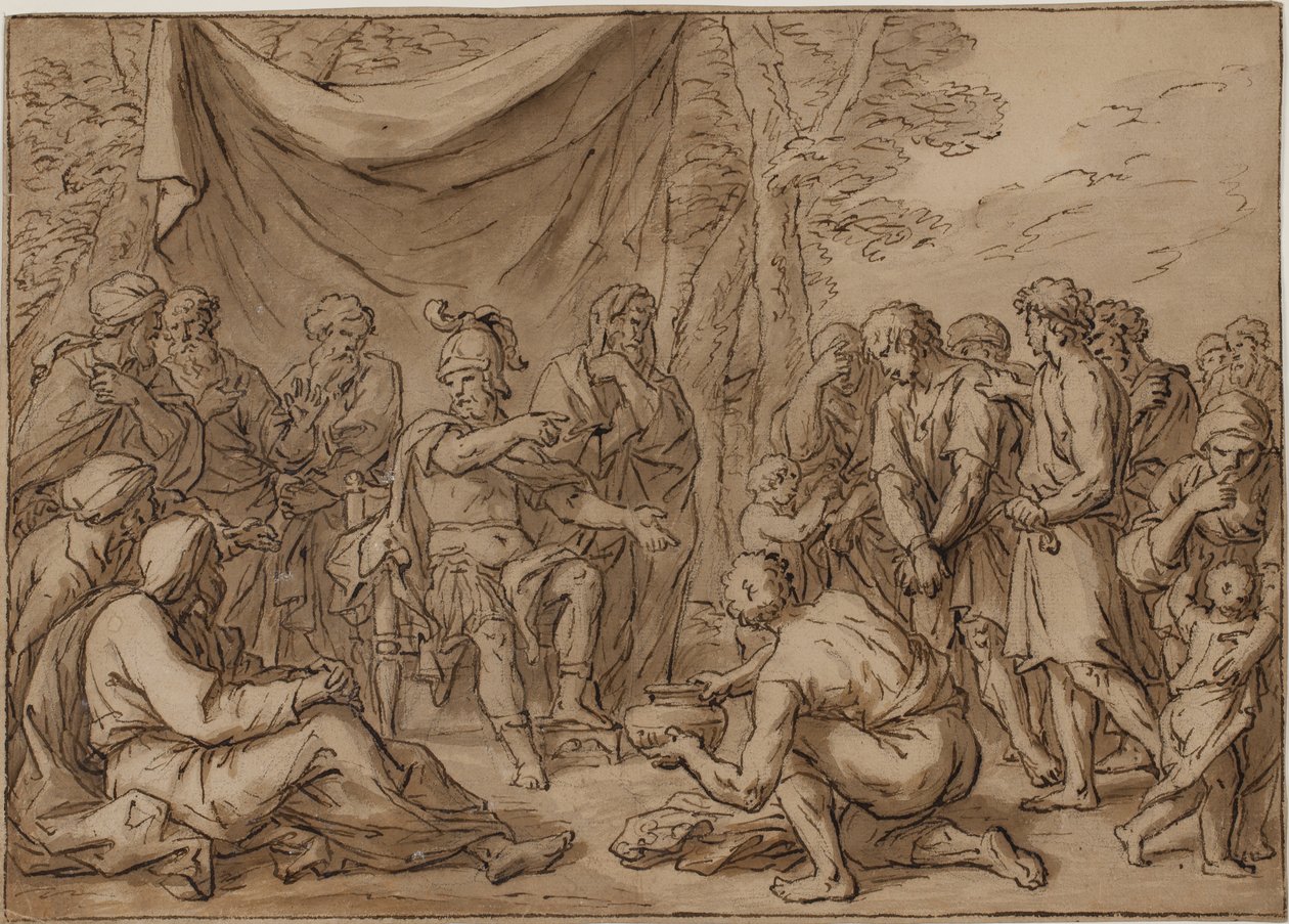 Prisonniers amenés devant un général - Agostino Carracci