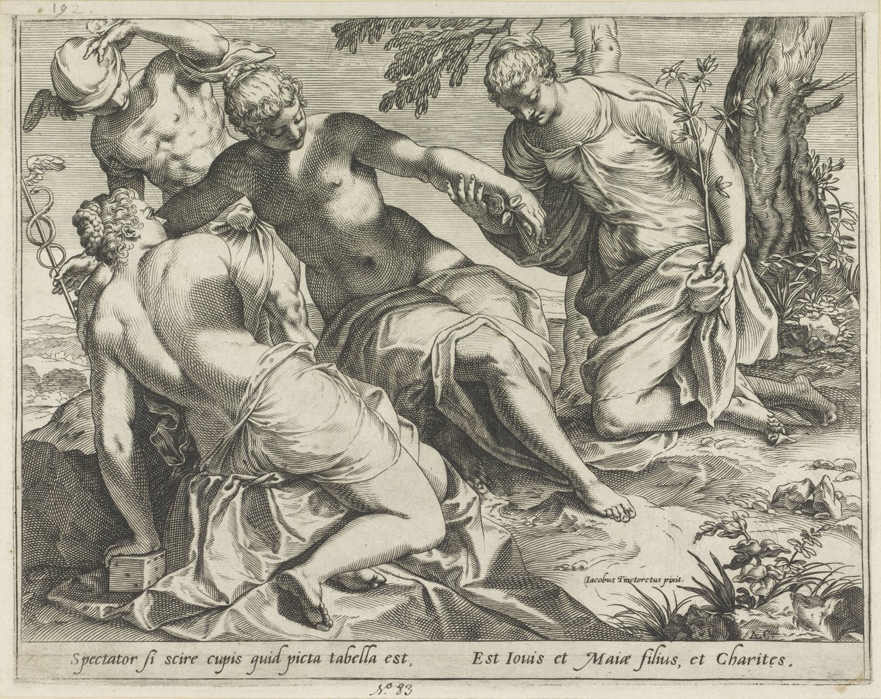 Mercure et les Grâces - Agostino Carracci