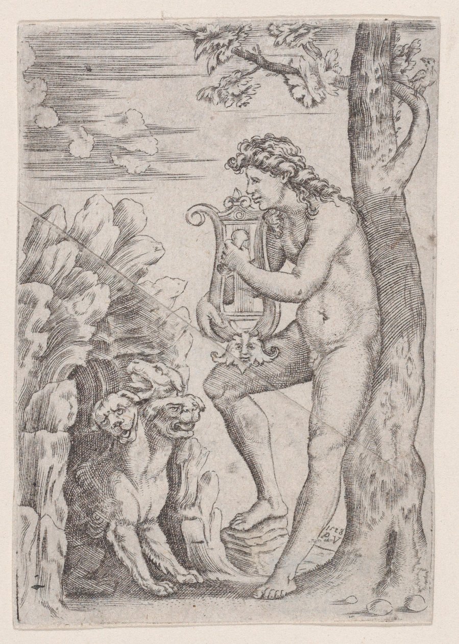 Orphée, daté de 1528 - Agostino Veneziano