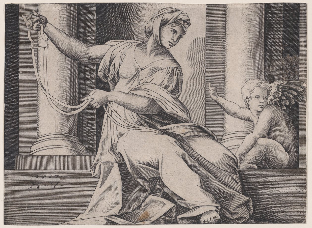 Tempérance, daté 1517 - Agostino Veneziano