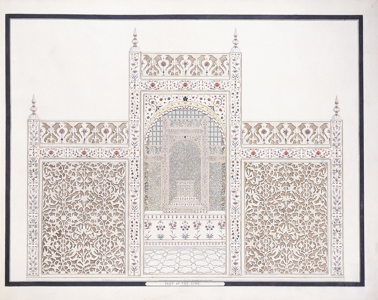 Partie du Taj, c. 1815 - Agra School