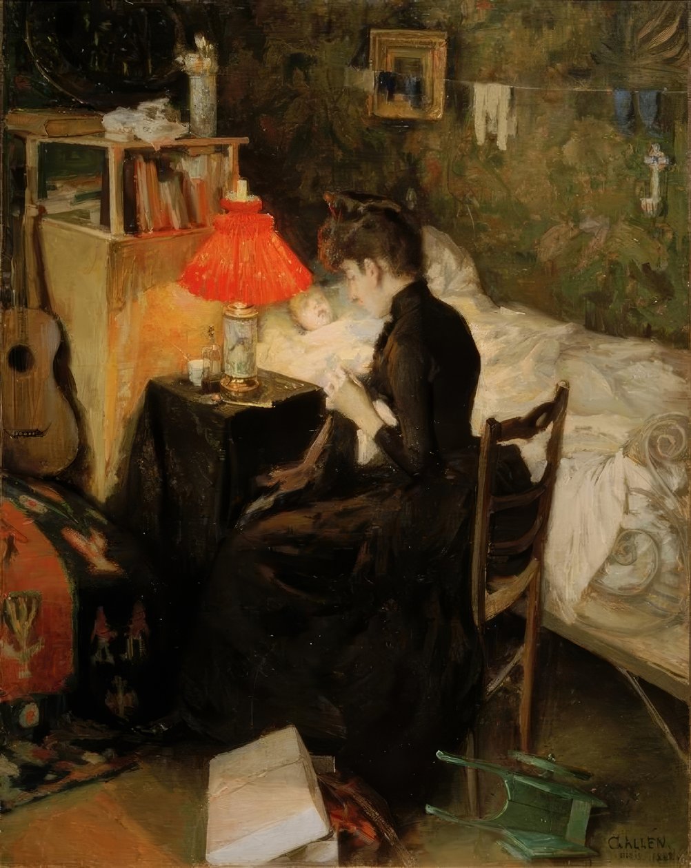 Mère avec enfant malade - Akseli Valdemar Gallen Kallela