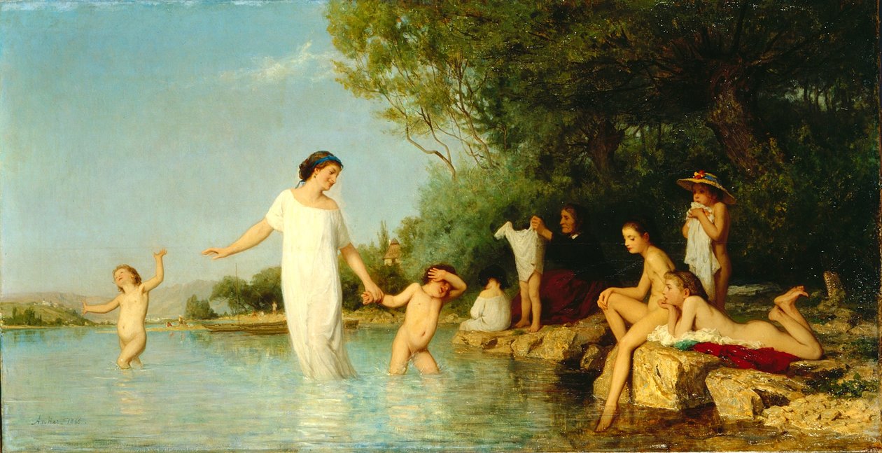 Les Baigneurs - Albert Anker