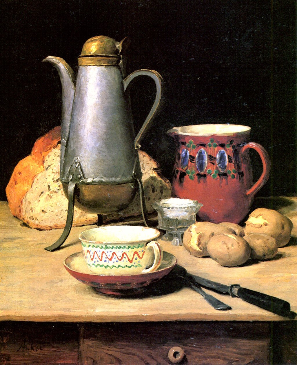 Nature Morte, Café et Pommes de Terre - Albert Anker