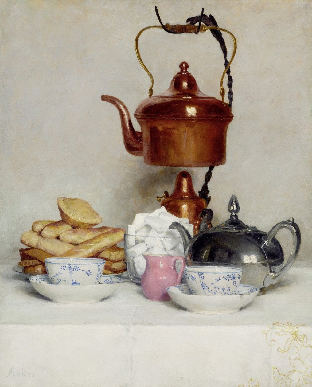 Nature Morte Service à Thé - Albert Anker