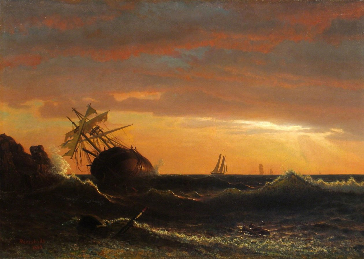 Navire échoué - Albert Bierstadt