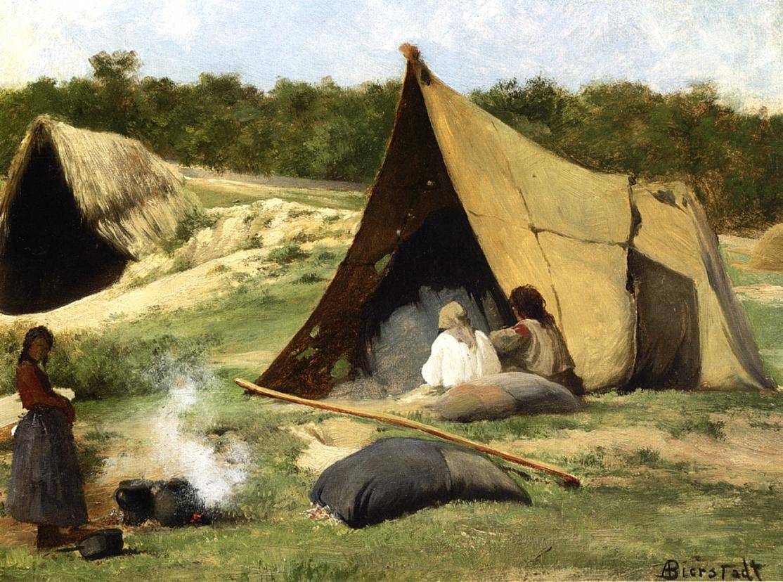 Camp indien - Albert Bierstadt