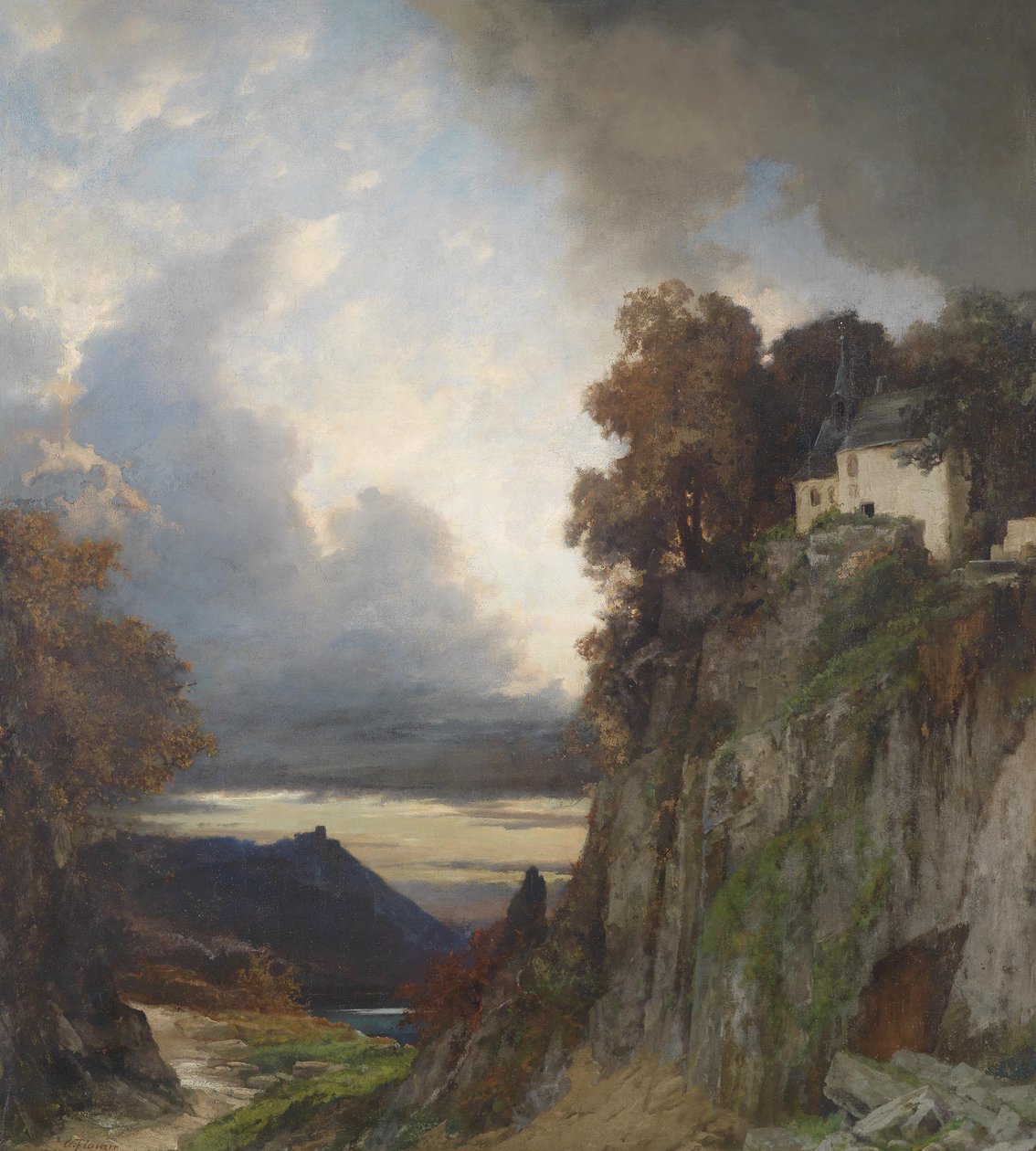Crépuscule sur le Rhin (près de Coblence) - Albert Flamm