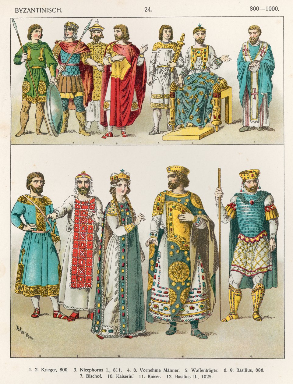 Costume à la cour byzantine, 800-1000, de 