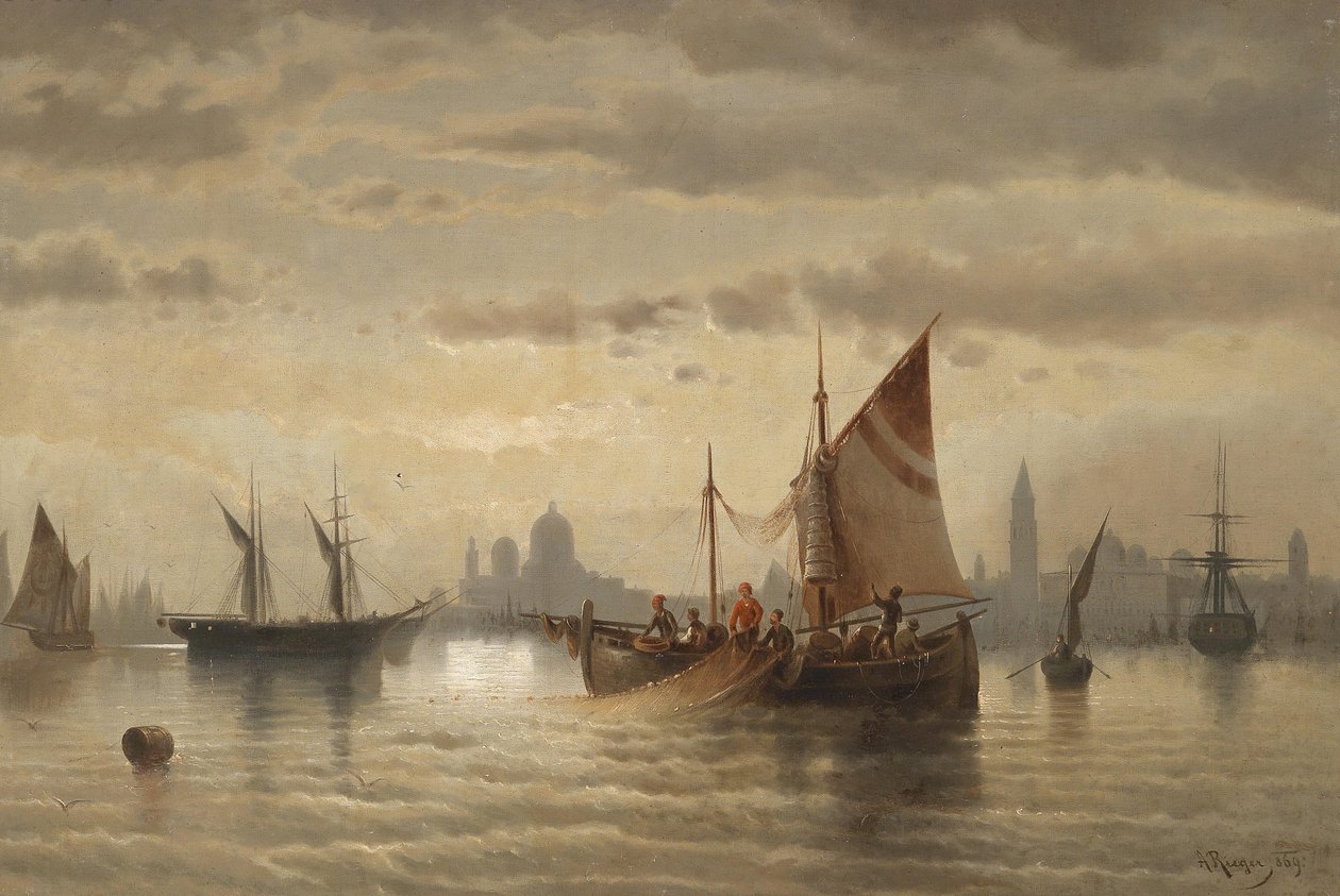 Voiliers devant Venise - Albert Rieger