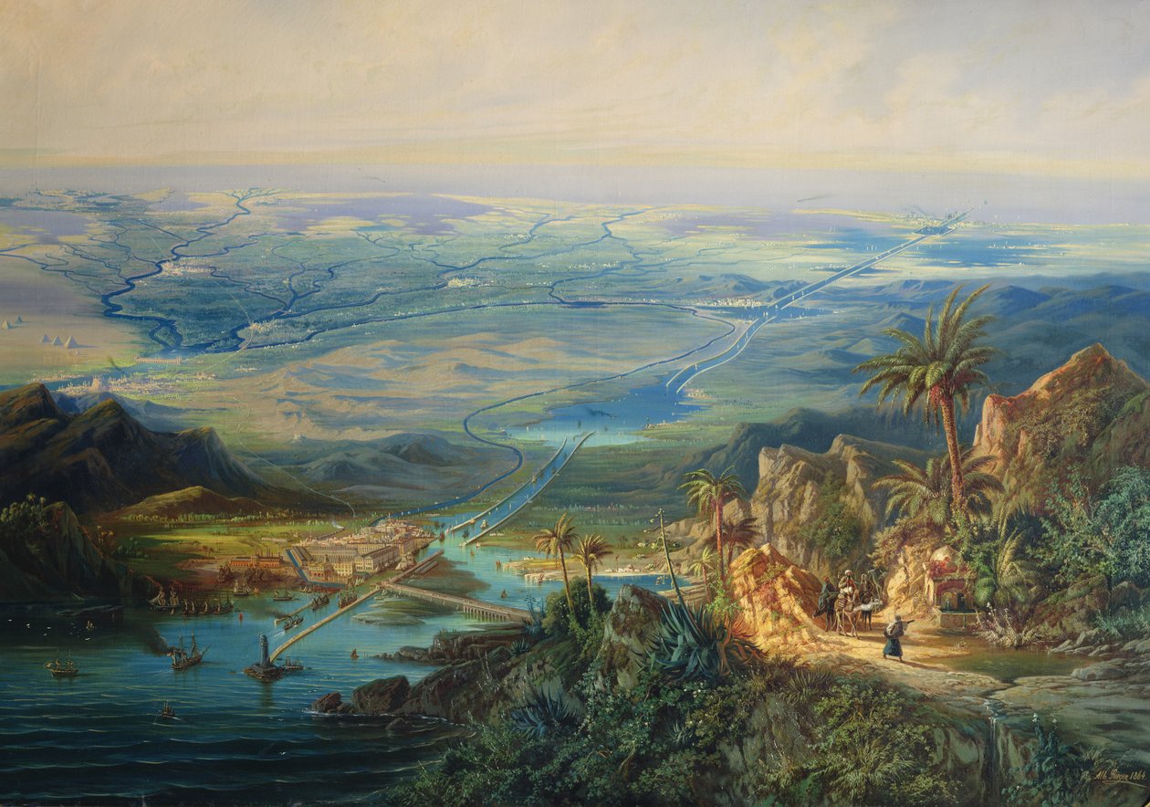 Le canal de Suez, 1864 - Albert Rieger