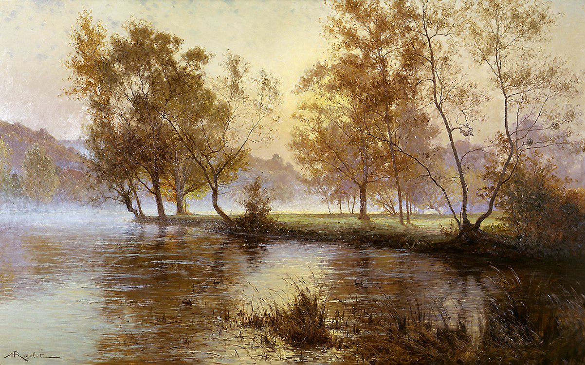 Soleil levant dans la brume - Albert Rigolot