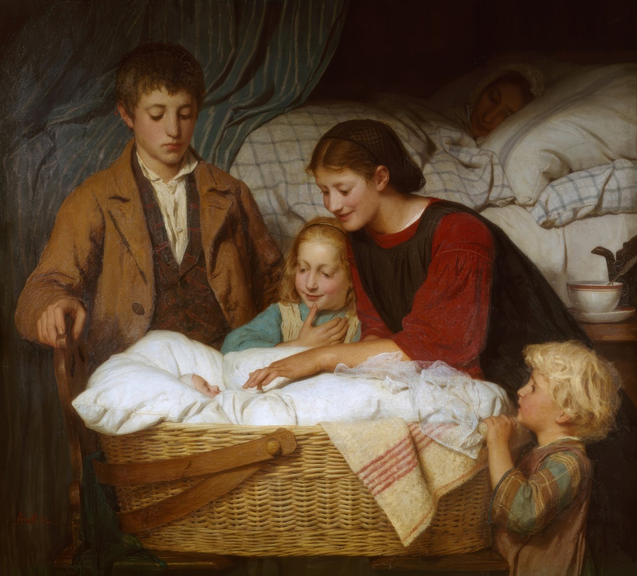 Le nouveau-né - Albert Anker