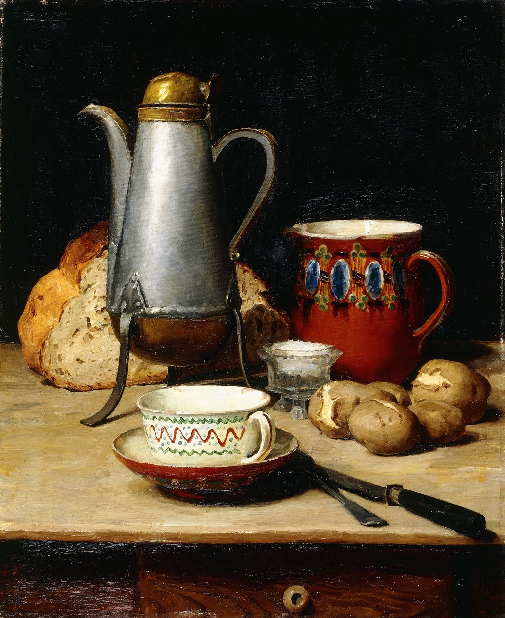 Nature morte : Café et pommes de terre, 1897 - Albert Anker