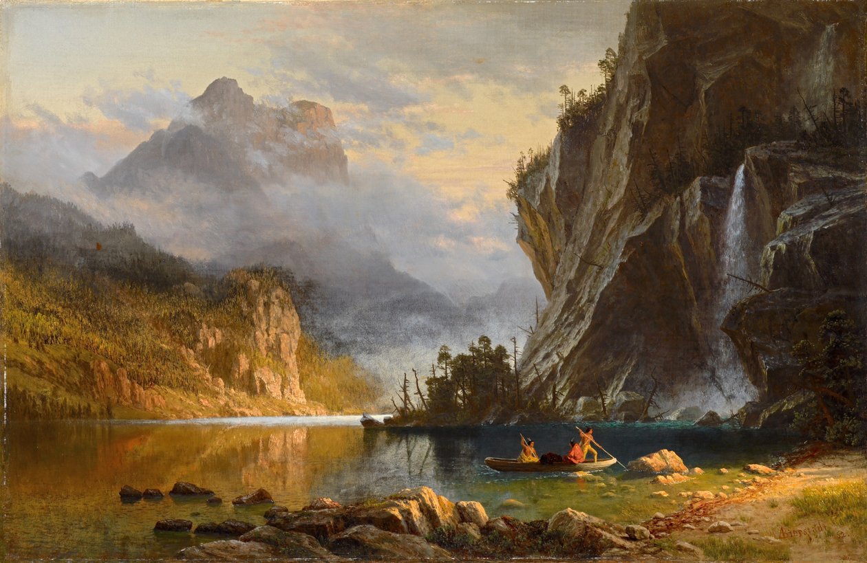 Pêche au harpon des Indiens - Albert Bierstadt
