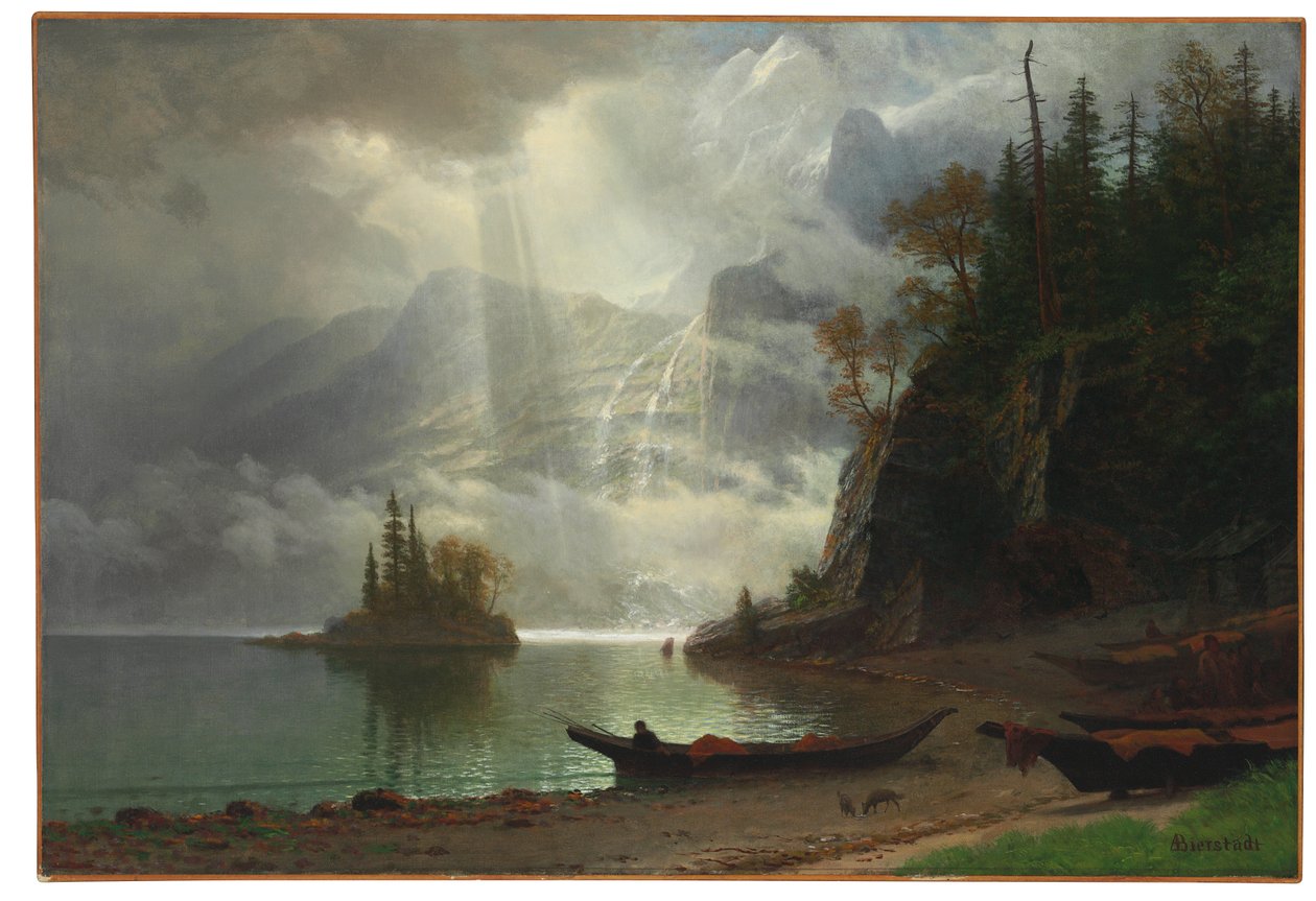 Île dans le lac - Albert Bierstadt