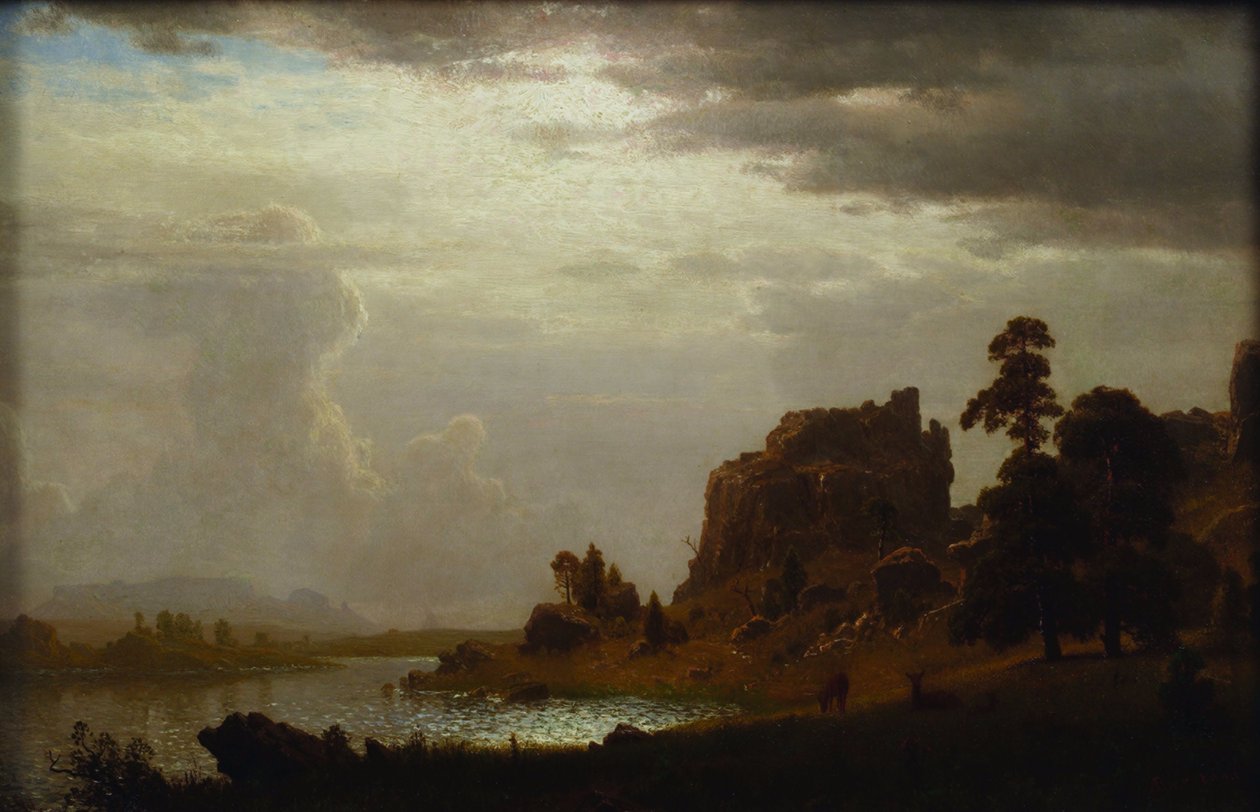 Sur la Sweetwater près de la Porte du Diable - Albert Bierstadt