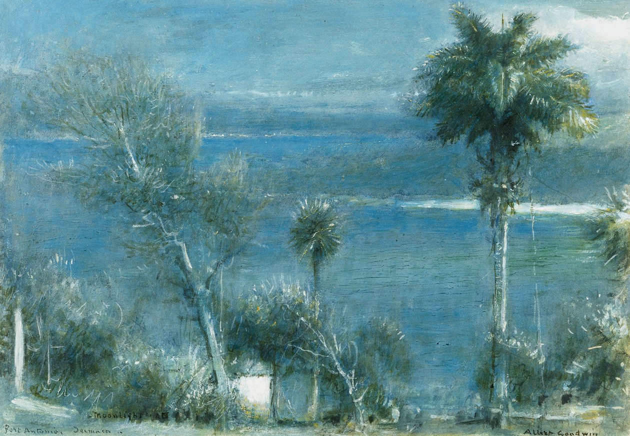 Clair de lune à Port Antonio, Jamaïque - Albert Goodwin