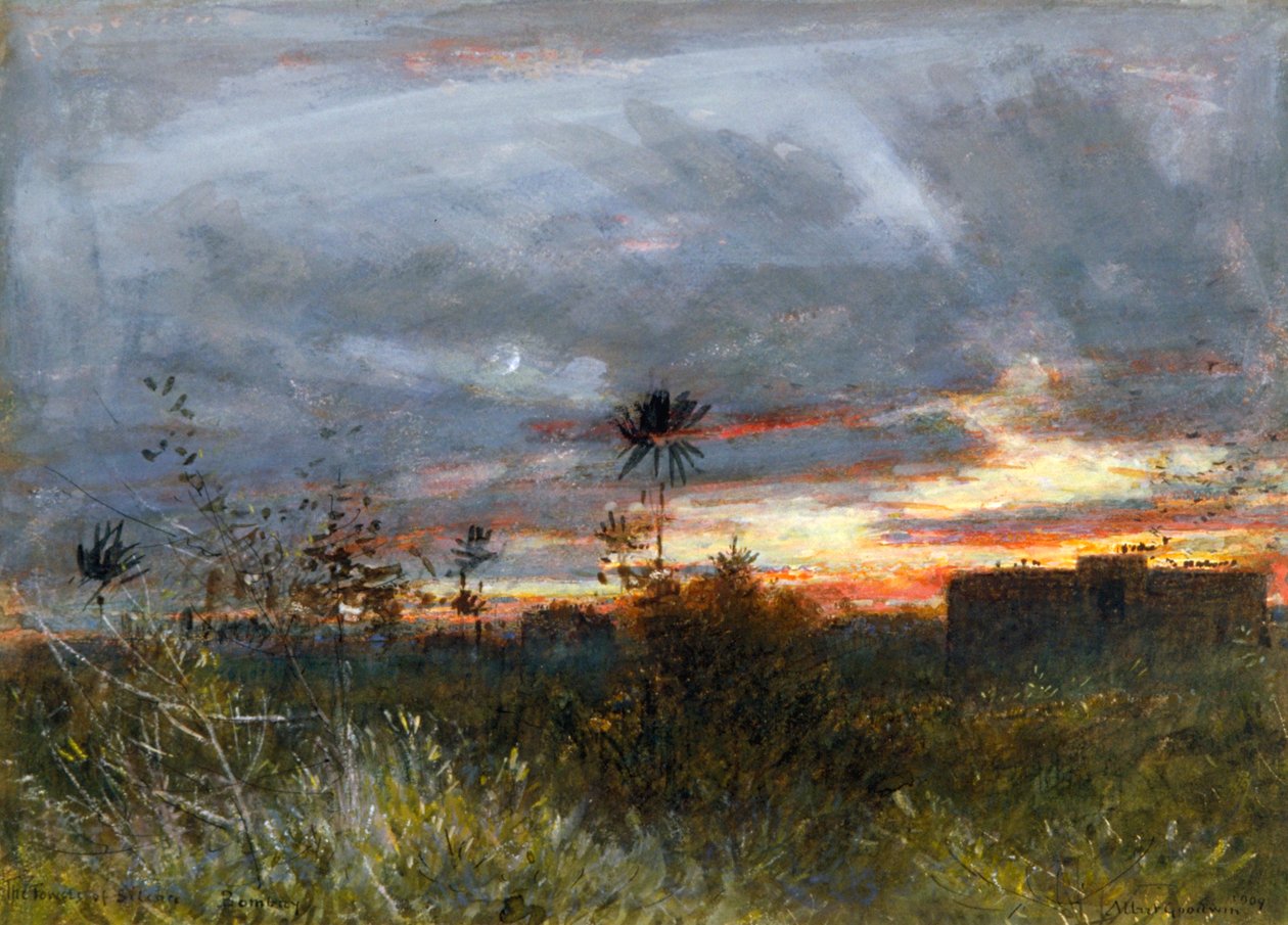 Les Tours du Silence, Bombay, 1909 - Albert Goodwin