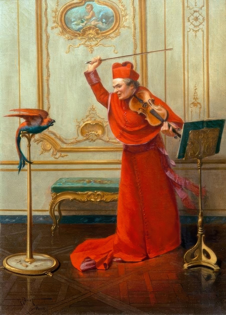 Cardinal avec un perroquet - Albert Joseph Penot
