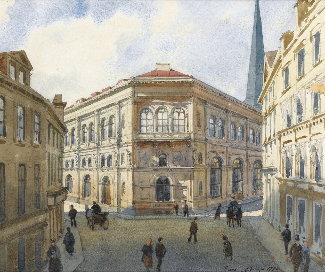 Vue de la Bourse de Riga - Albert Nikolaevich Benois