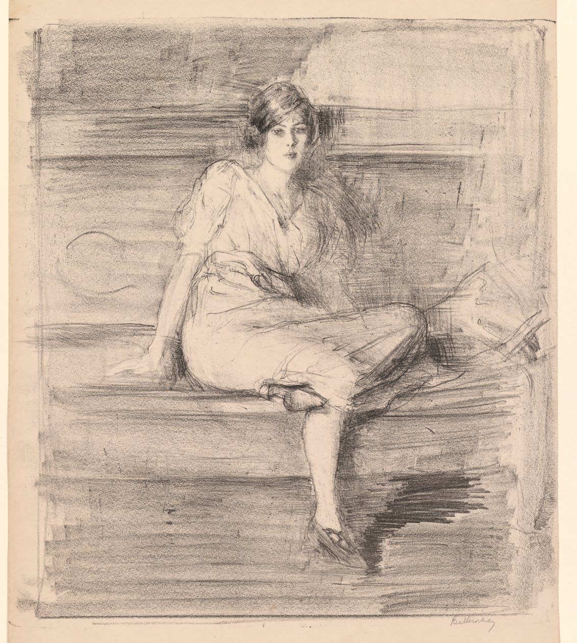 Sans titre (Jeune femme assise) - Albert de Belleroche