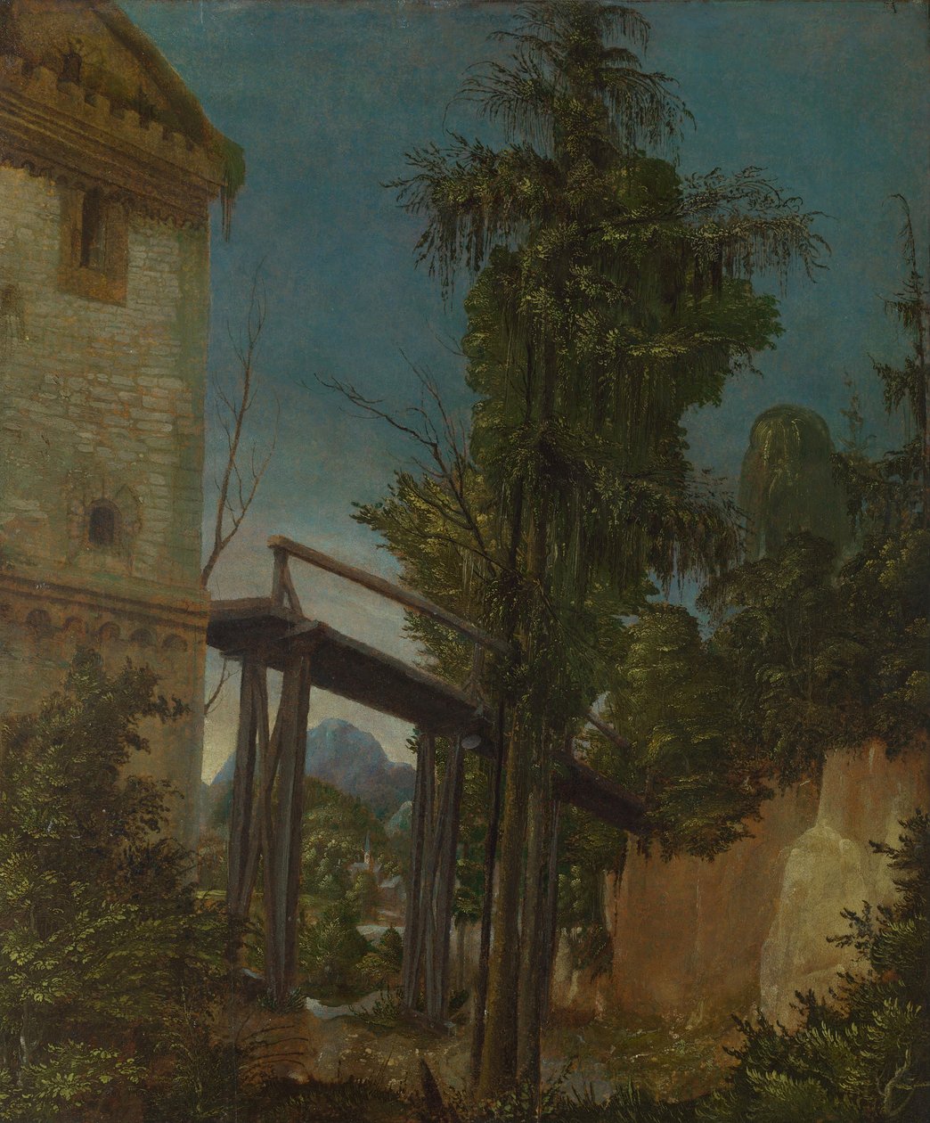Paysage avec une passerelle, c.1518-20 - Albrecht Altdorfer