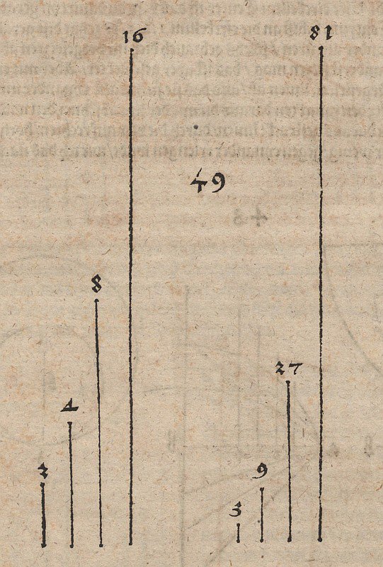 Comparaison graphique de deux fonctions puissances avec les bases - Albrecht Dürer