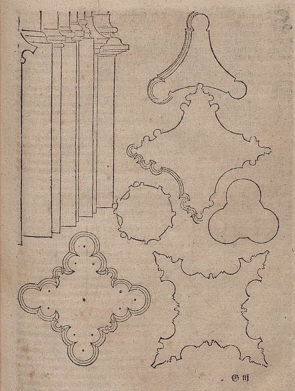 Base de pilier et plans de piliers gothiques groupés - Albrecht Dürer