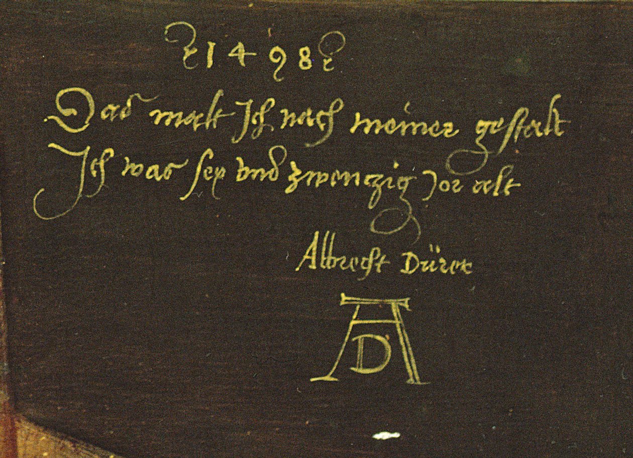 Autoportrait avec des gants (détail) - Albrecht Dürer