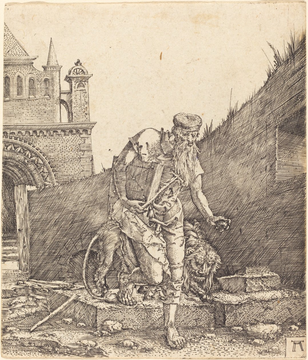Saint Jérôme dans une cour - Albrecht Altdorfer