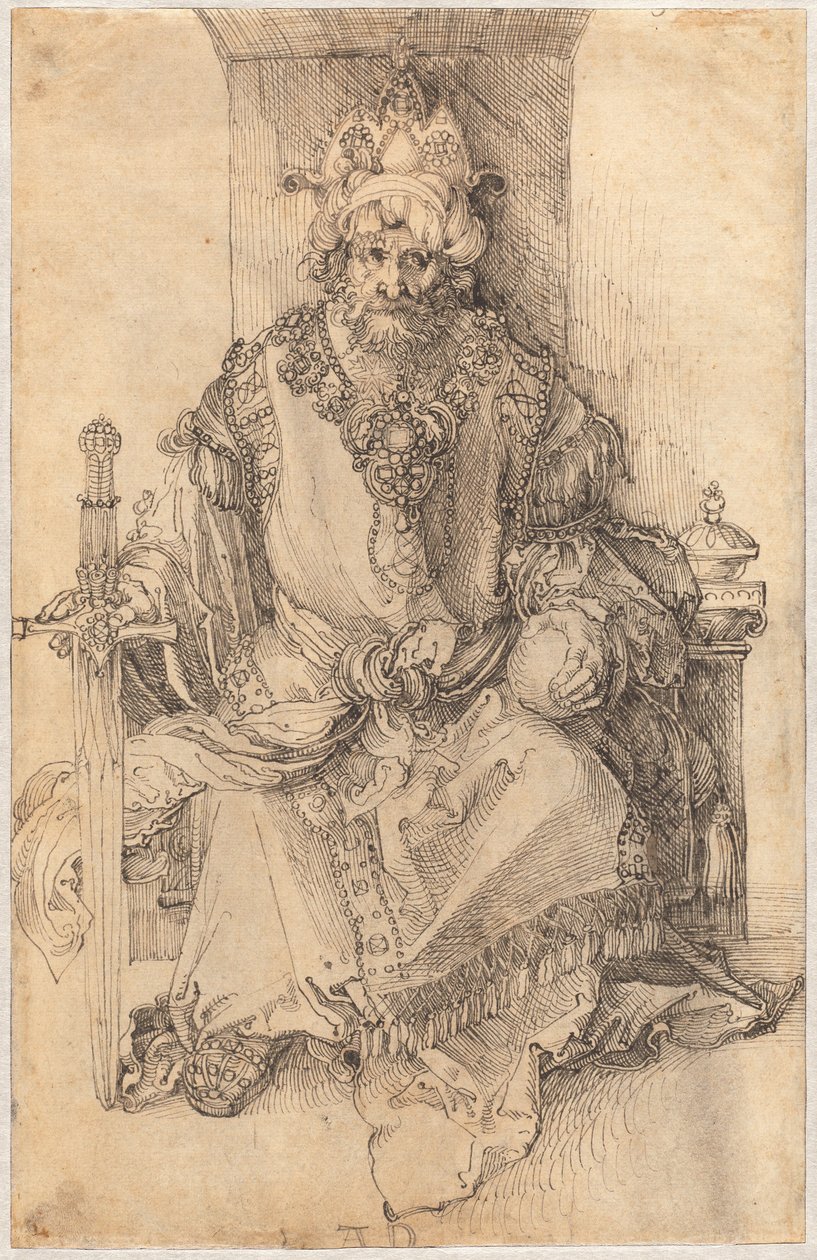 Un souverain oriental assis sur son trône - Albrecht Dürer