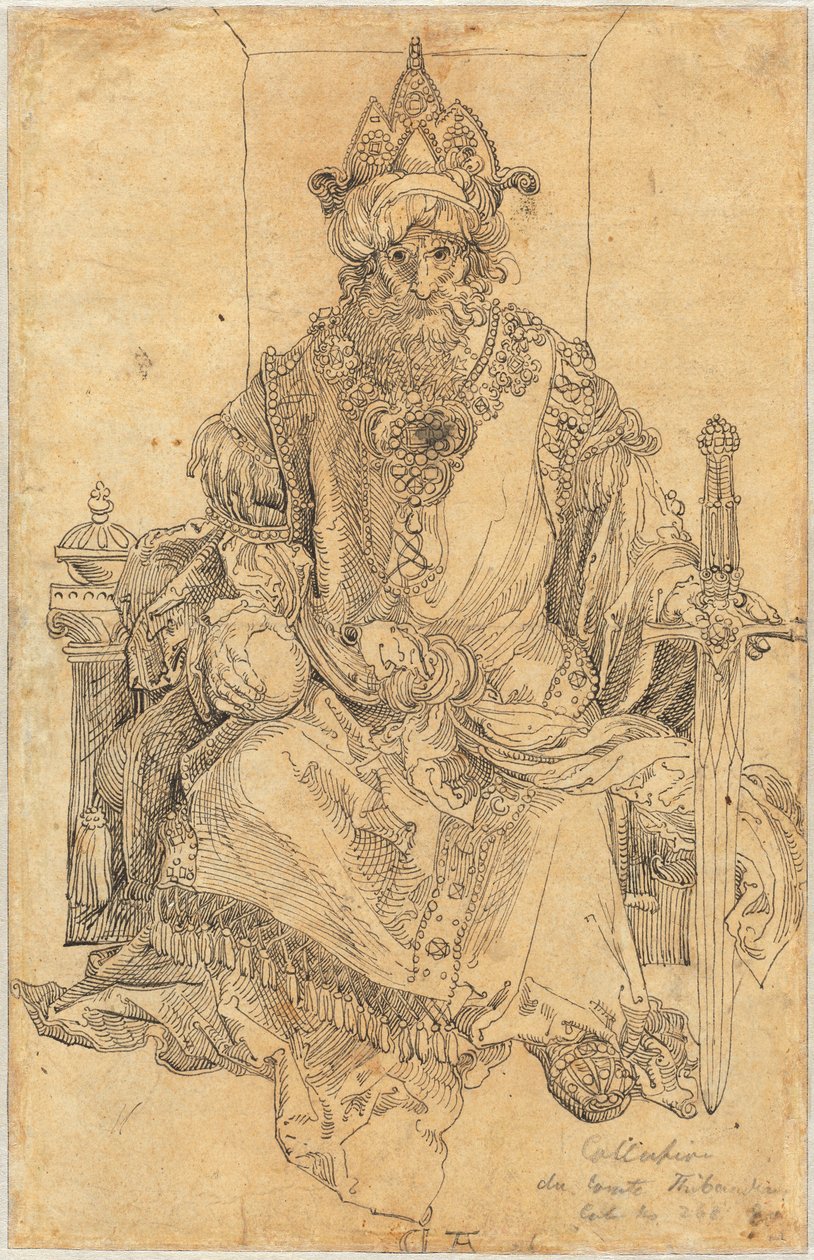 Un souverain oriental assis sur son trône - Albrecht Dürer