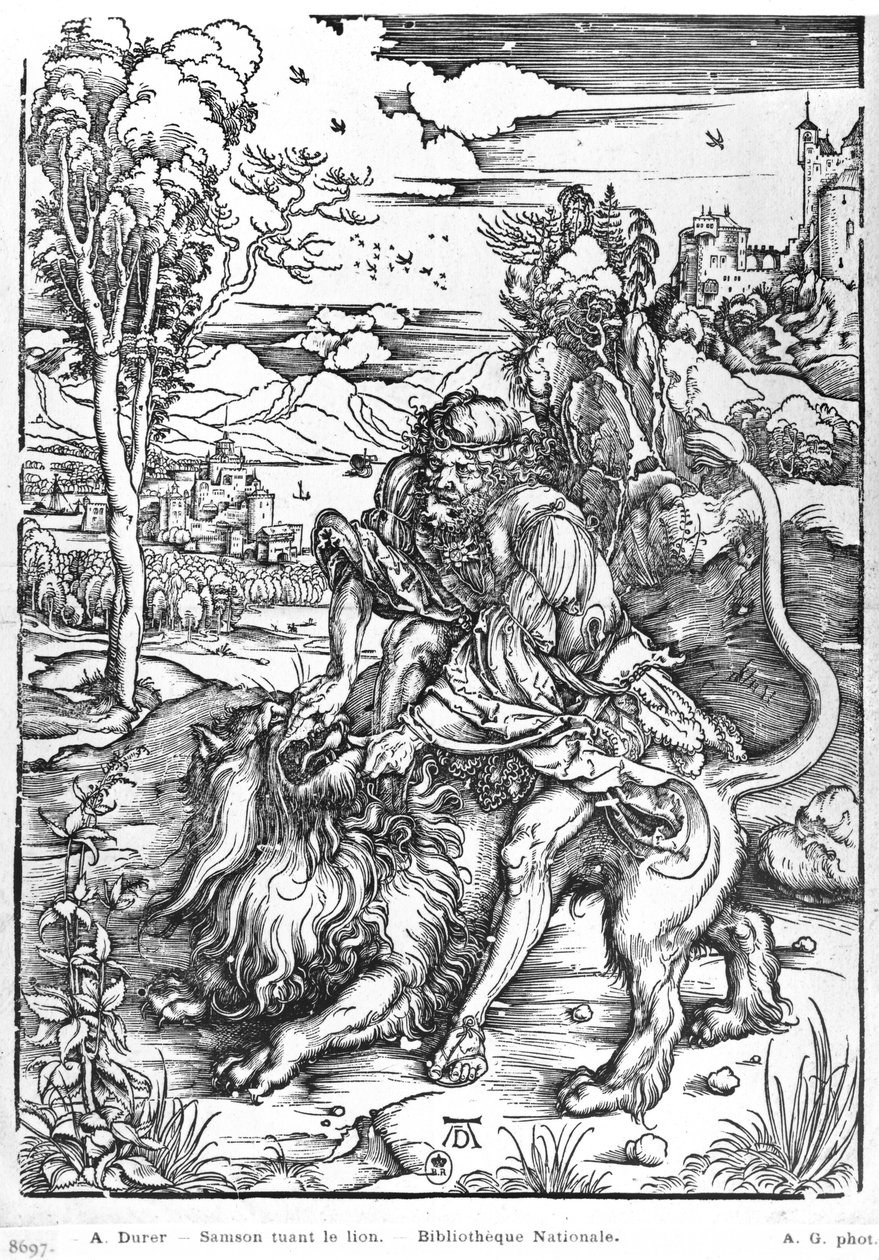 Samson tuant le lion, c.1496-98 - Albrecht Dürer