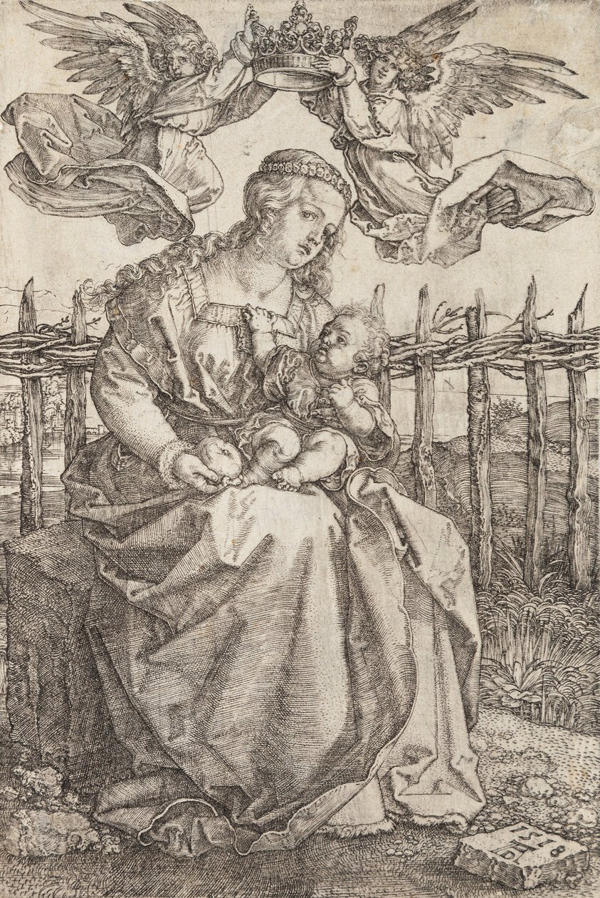 Vierge Marie couronnée par deux anges, 1518 - Albrecht Dürer
